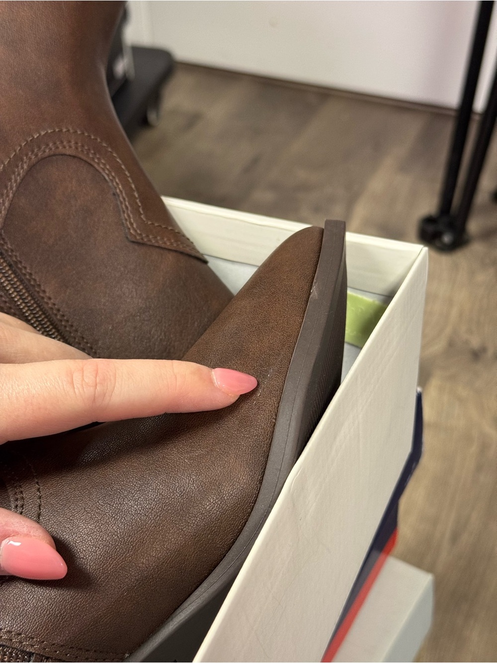 STYLE & CO Cowboy Western Boots Size 11 Brown Faux Leather Macy's NEW $80 msrp - Picture 7 of 12